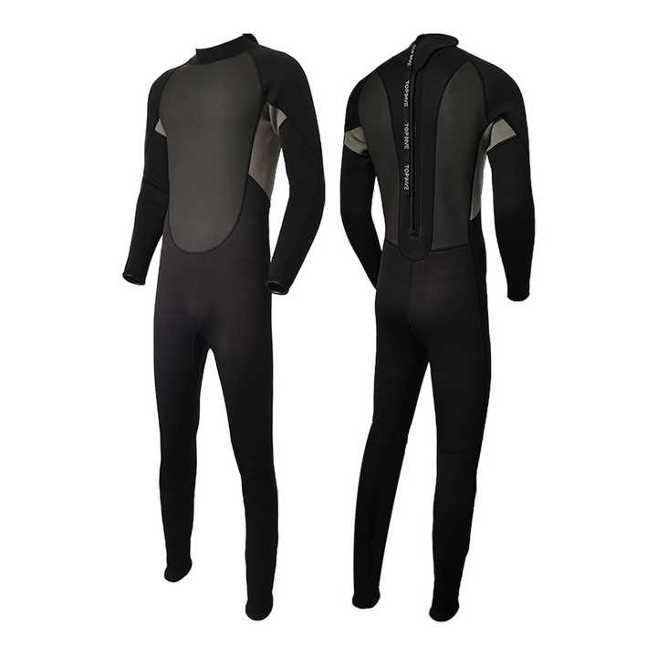 Wholesale Men One Piece Waterproof Back Zipper 3mm Diving Long Sleeve Neoprene Wetsuit Surfing Wet Suit